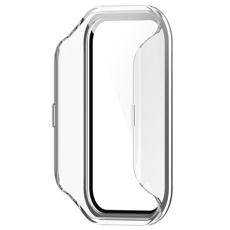 Protective case for Xiaomi Smart Band 8 Active and Redmi Band 2 made of PC and tempered glass, showcasing its lightweight and durable design.