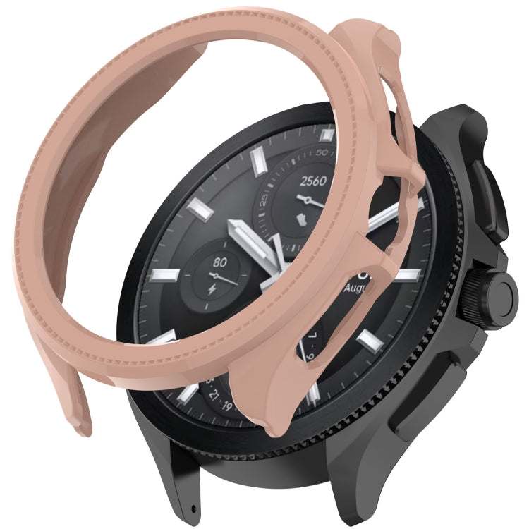 Pink PC carved out smart watch case designed for Xiaomi Watch 2 Pro, showcasing its lightweight and ergonomic features.