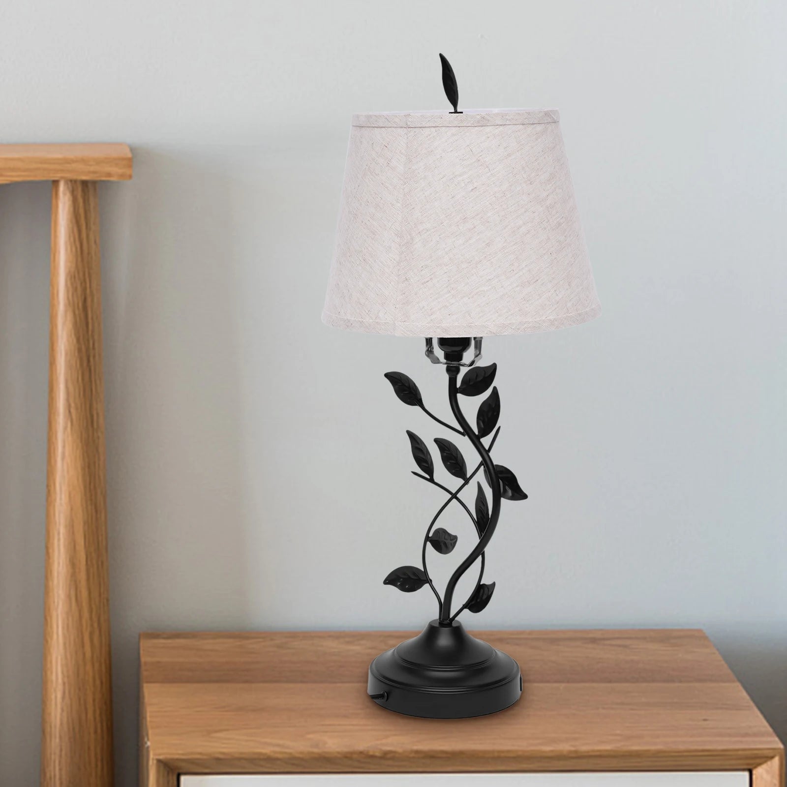 French Romantic Flower Desktop Decorative Light featuring a vintage tree-shaped base and soft linen shade, perfect for home decor.