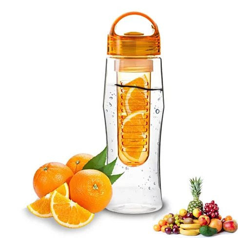 Fruitzola JAMMER Fruit Infuser Water Bottle in five vibrant colors, showcasing its unique design and built-in pump for flavor infusion.