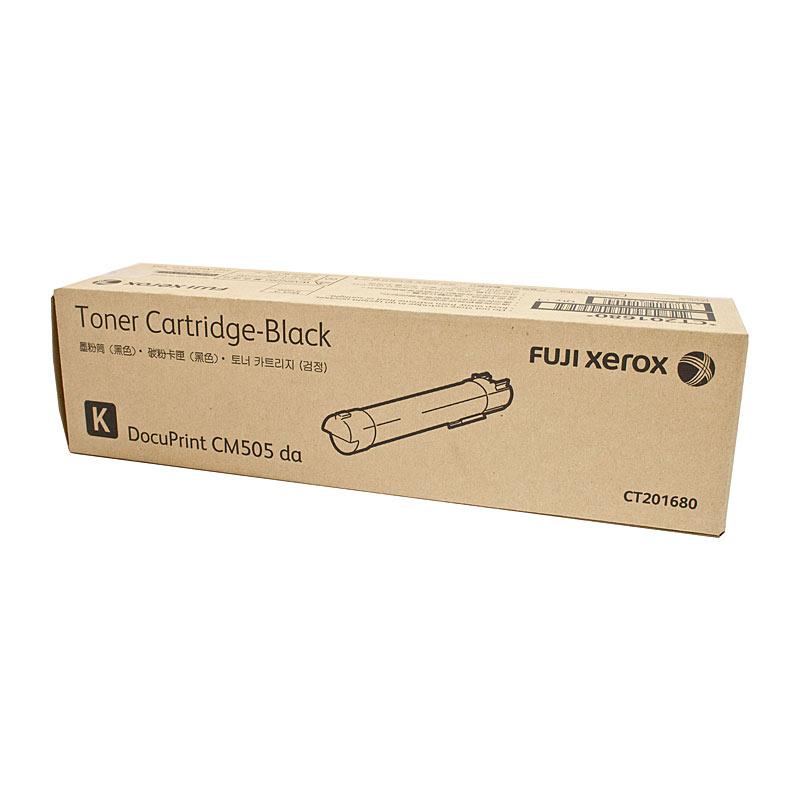 FUJI XEROX CT201680 Black Toner cartridge, designed for high-quality printing with a yield of 16,000 pages, compatible with DOCUPRINT CM505DA printer.