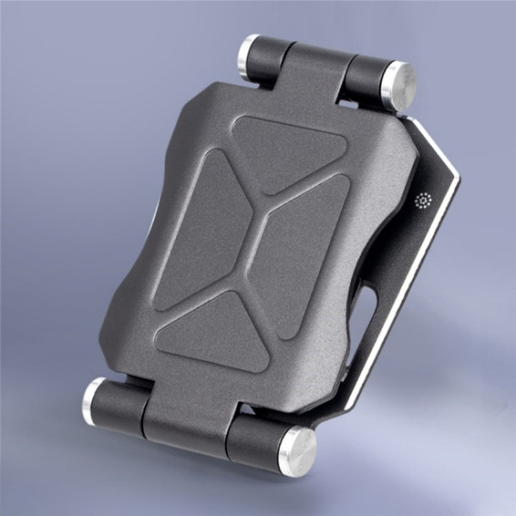 G52 Adjustable Bracket in sleek metal design, showcasing its compact size and adjustable features for mobile phones.