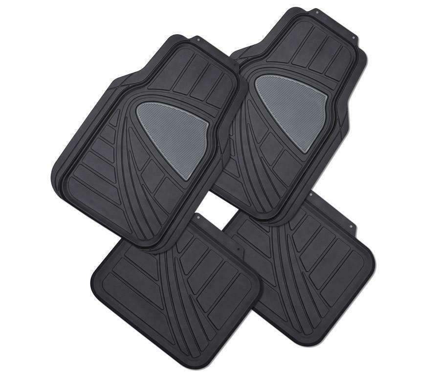 GALAXY 4-Piece Car Mat set in black rubber, featuring anti-slip backing and heavy-duty design for vehicle protection.