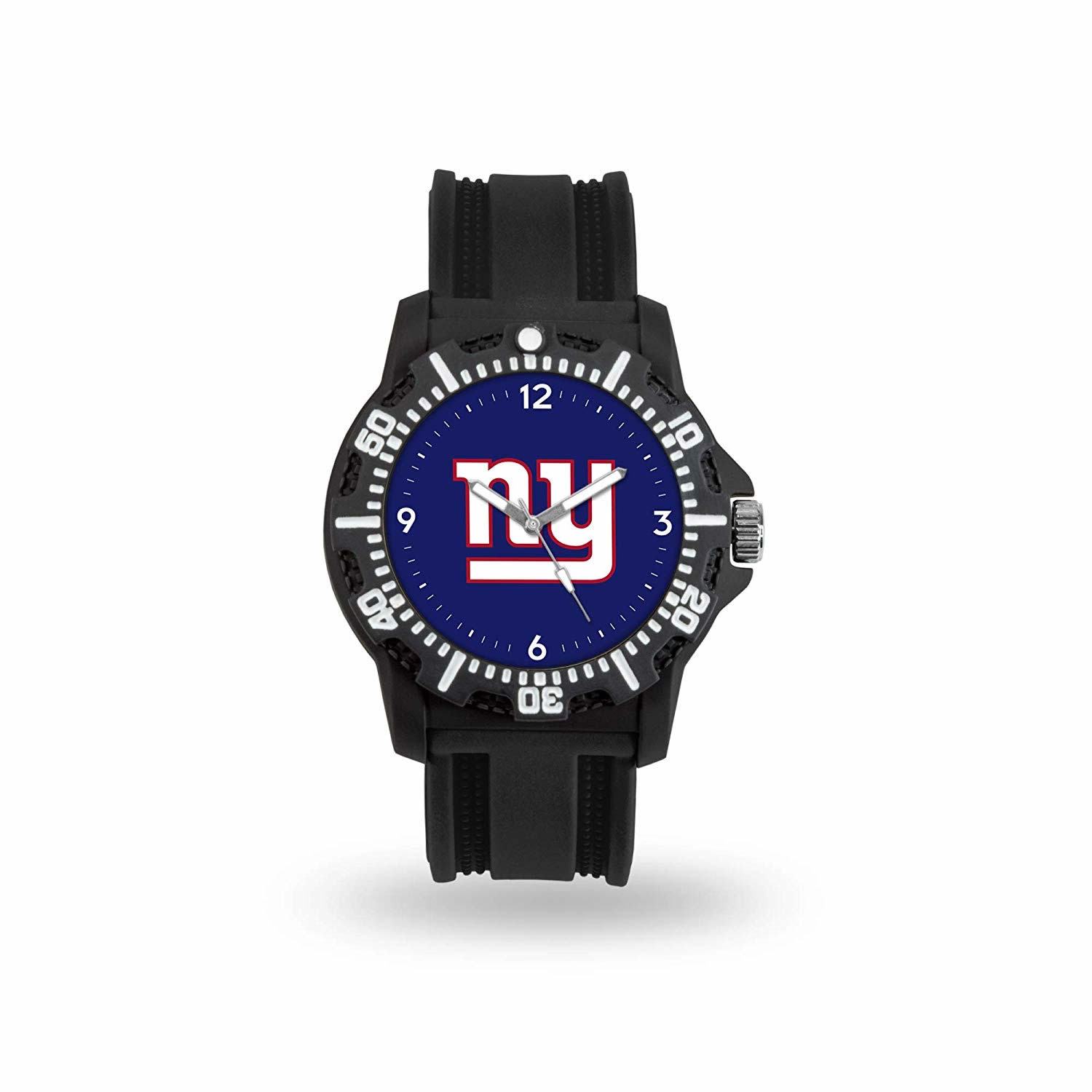 Game Time NFL Team Logo watch featuring a black silicone strap and vibrant team logo on the dial, perfect for football fans.