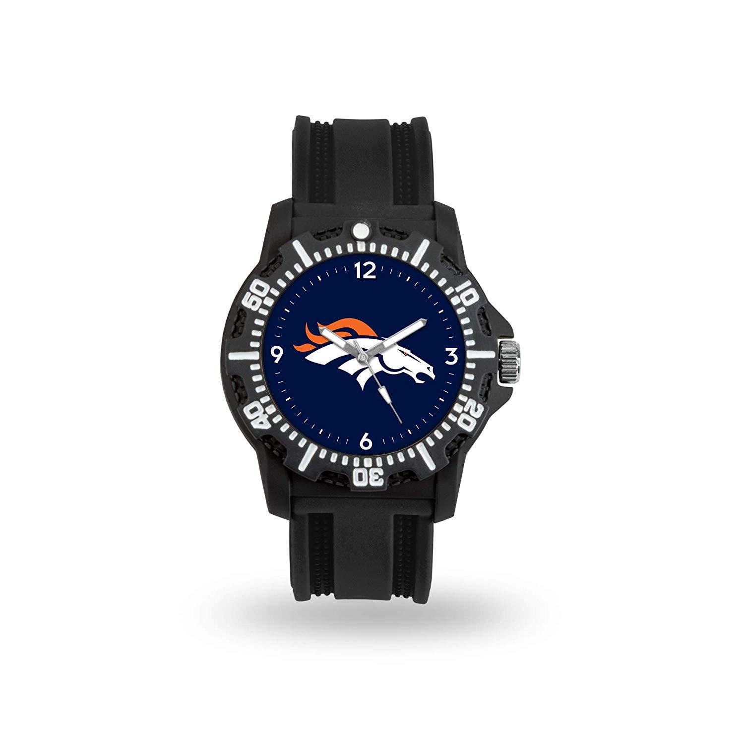Game Time NFL Team Logo watch featuring a black silicone strap and vibrant team logo on the dial, perfect for football fans.