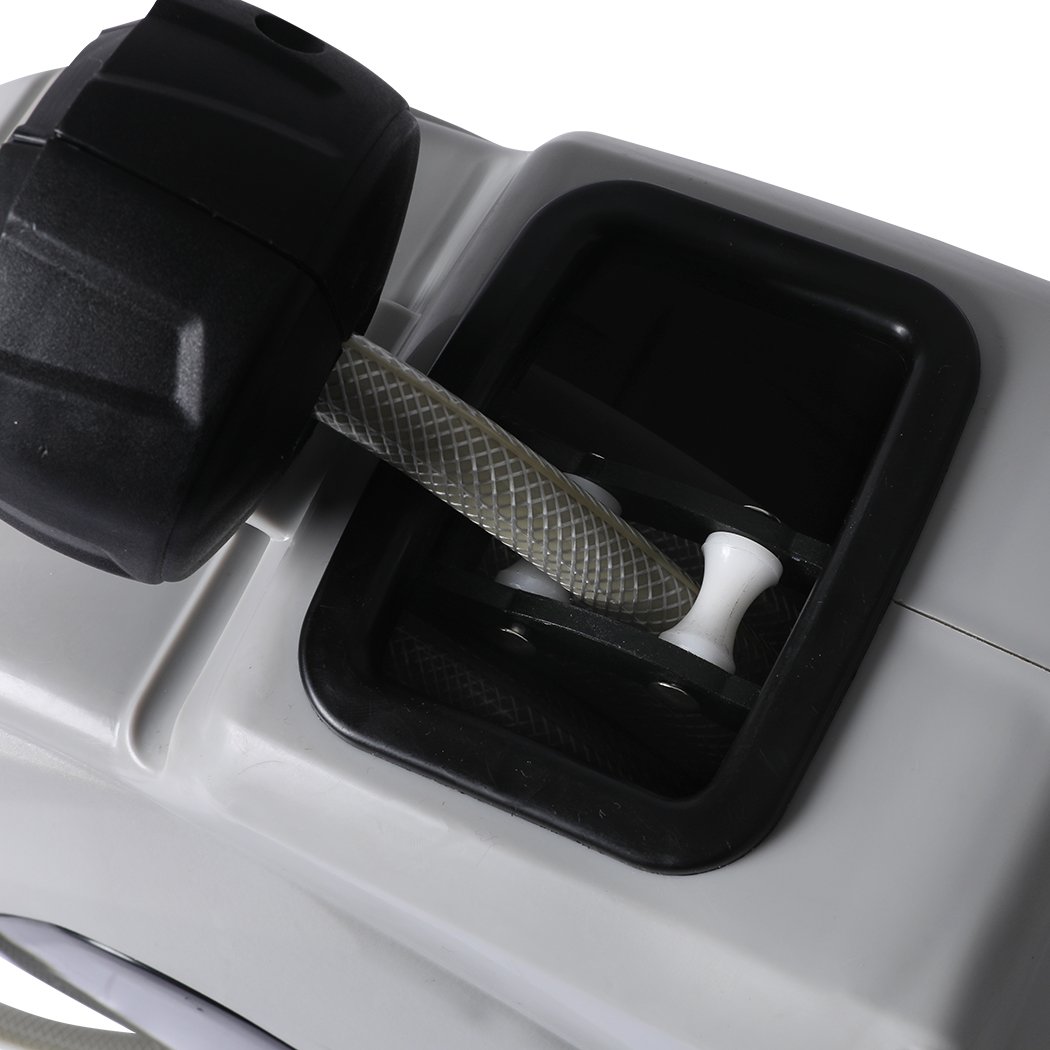 Retractable garden hose reel with spray gun nozzle and wall bracket, showcasing its durable design and ergonomic features.