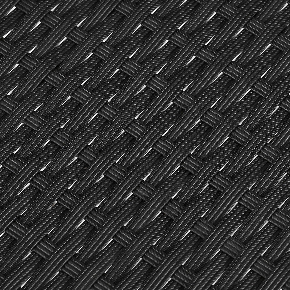 Gardeon Outdoor Bistro Set featuring two wicker chairs and a glass-top table, perfect for patio dining and relaxation.