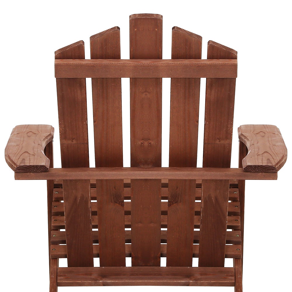 Gardeon Outdoor Sun Lounge Beach Chairs Table Setting featuring a sturdy Fir wood Adirondack chair and matching side table in a beautiful outdoor setting.