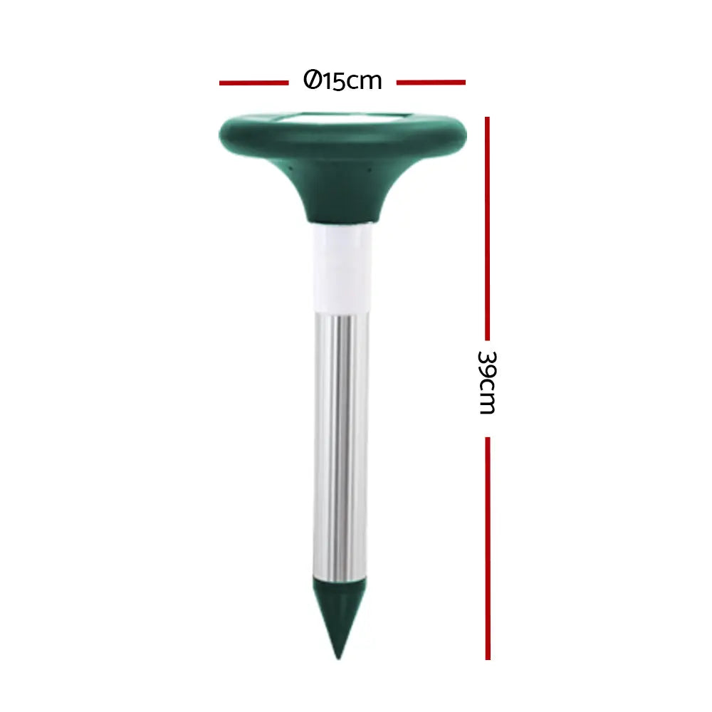 Gardeon Snake Repeller Set of 12 featuring solar panels and LED lights, designed for humane pest control.