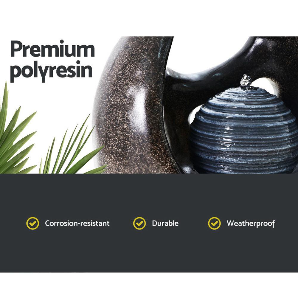 Gardeon Solar Water Fountain featuring a 3-tier design with cascading water and a pearl, set in a garden environment.