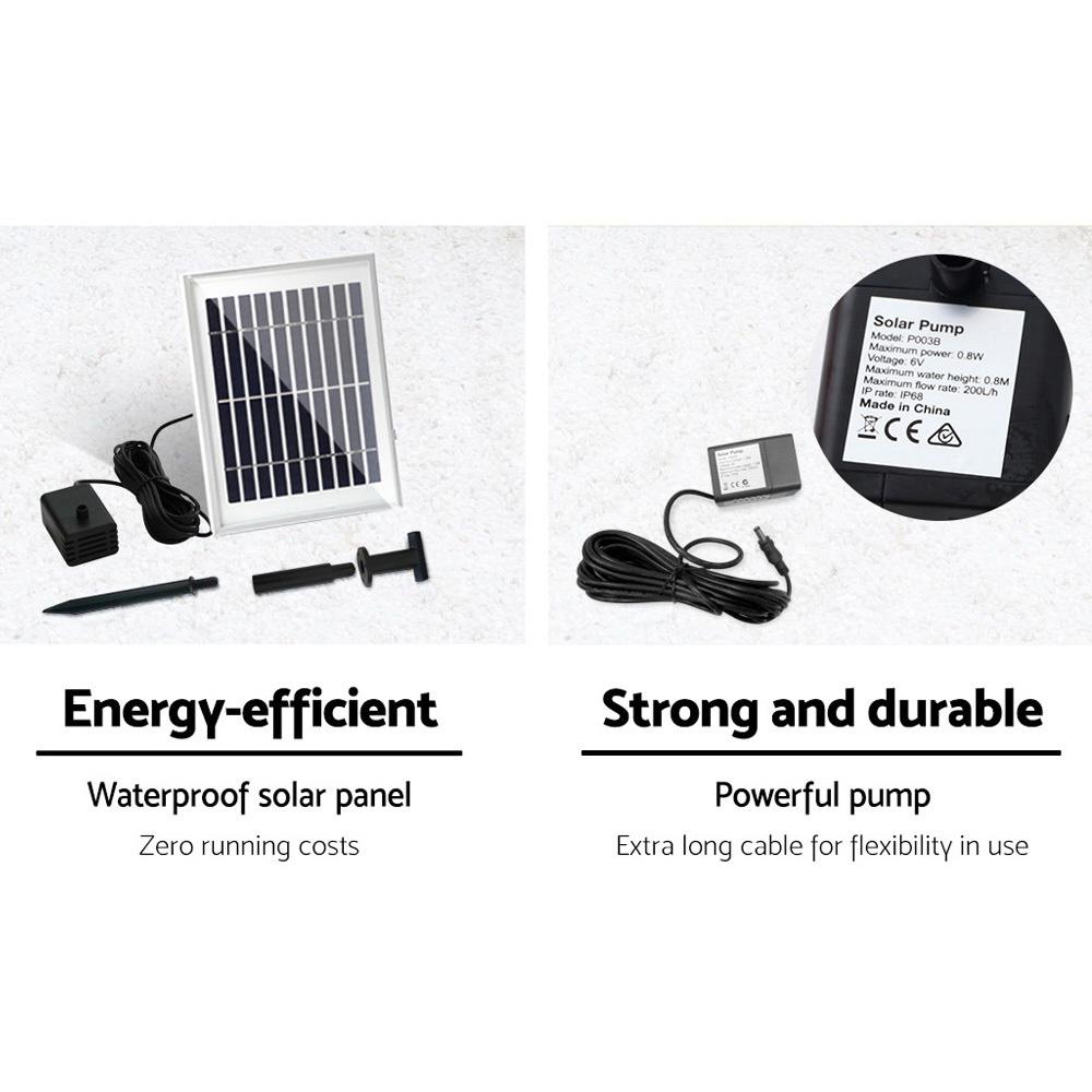 Gardeon Solar Water Fountain featuring a 3-tier design with cascading water and a pearl, set in a garden environment.