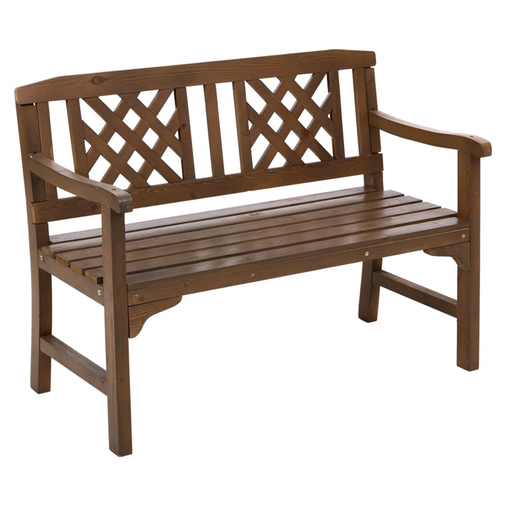 Gardeon Wooden Garden Bench showcasing rustic design and natural fir wood construction, perfect for outdoor or indoor use.