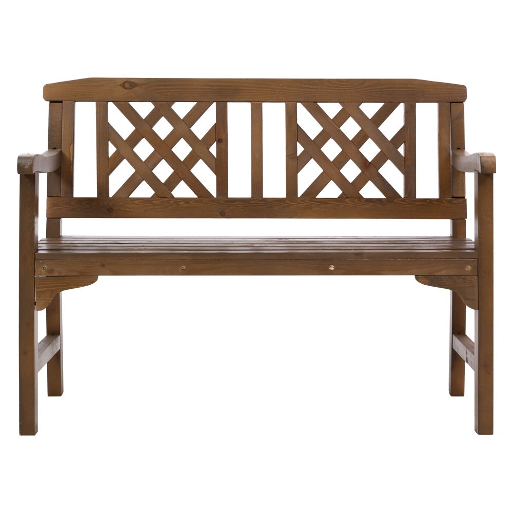 Gardeon Wooden Garden Bench showcasing rustic design and natural fir wood construction, perfect for outdoor or indoor use.