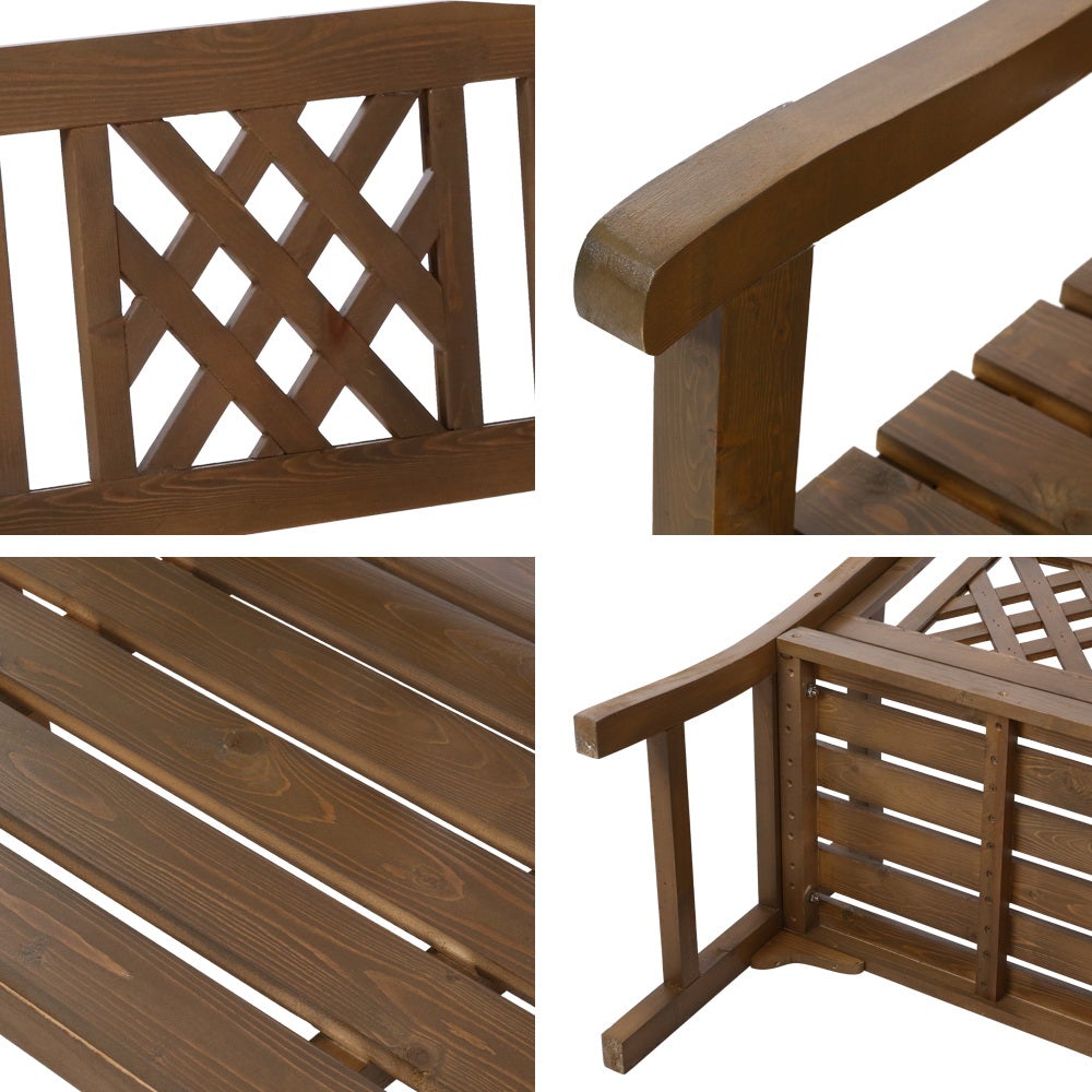 Gardeon Wooden Garden Bench showcasing rustic design and natural fir wood construction, perfect for outdoor or indoor use.