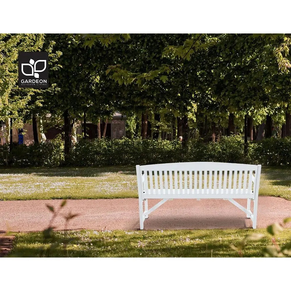Gardeon Wooden Garden Bench Chair made of natural fir wood, showcasing rustic design and sturdy construction, suitable for outdoor and indoor use.
