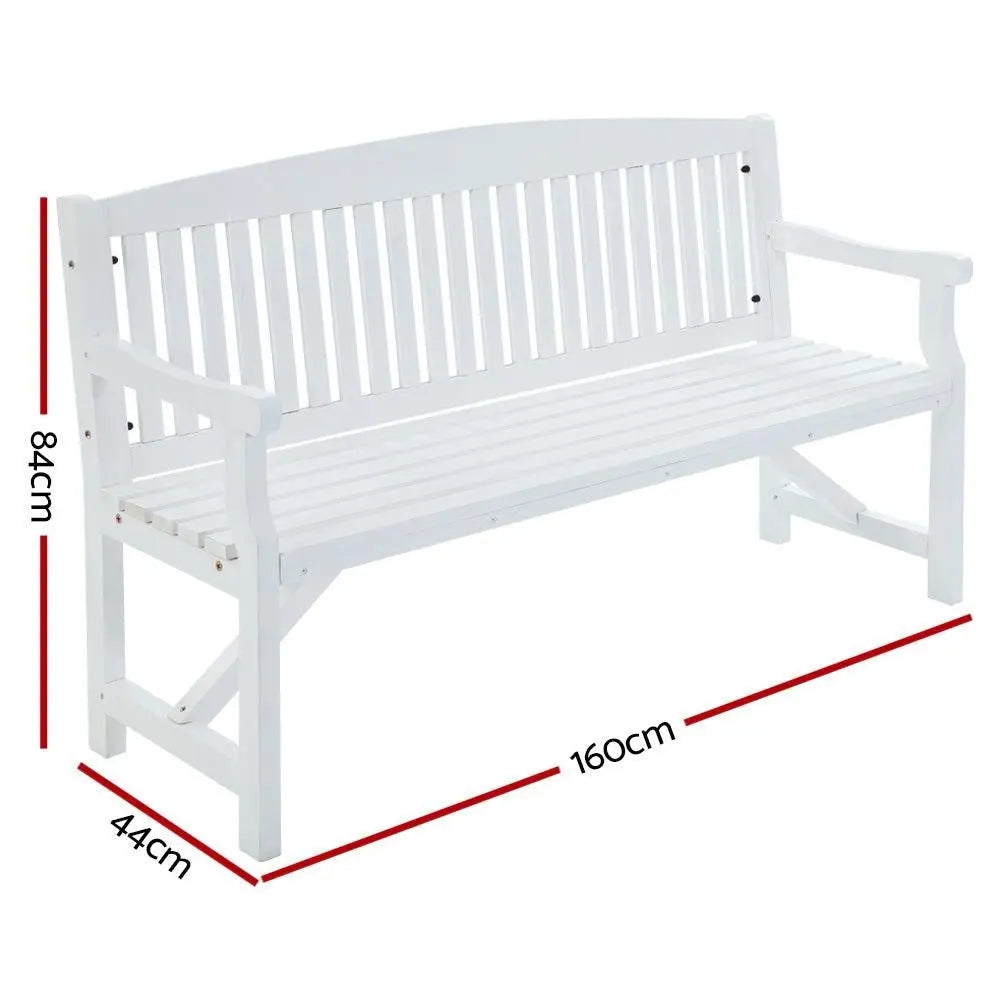 Gardeon Wooden Garden Bench Chair made of natural fir wood, showcasing rustic design and sturdy construction, suitable for outdoor and indoor use.