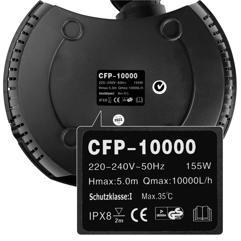 Giantz 10000L/H Submersible Water Pump with robust design for ponds and aquariums, showcasing its compact size and powerful motor.