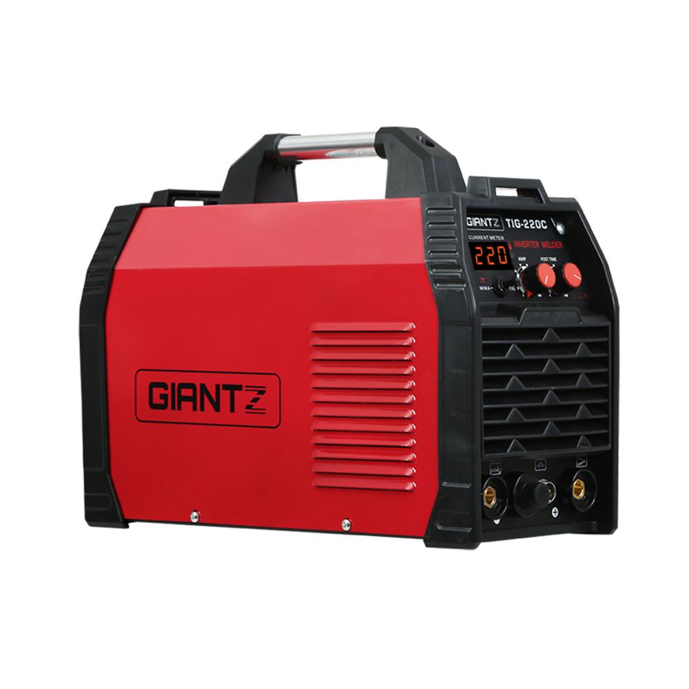 Giantz 220 Amp Inverter Welder showcasing its compact design and user-friendly controls, ideal for TIG and MMA welding.