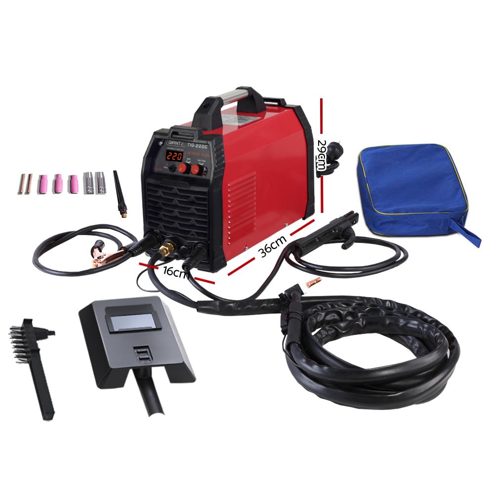 Giantz 220 Amp Inverter Welder showcasing its compact design and user-friendly controls, ideal for TIG and MMA welding.