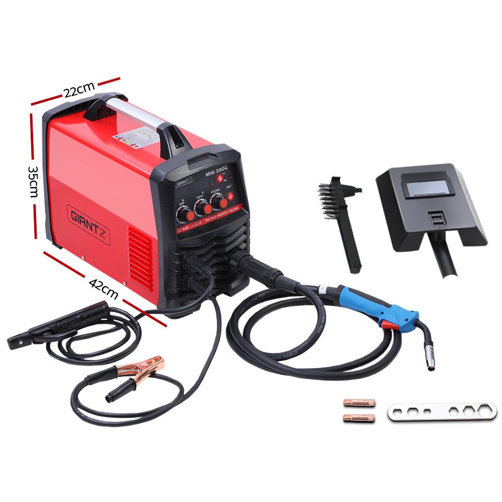 Giantz 300 Amp Inverter Welder showcasing its compact design and digital display, ideal for MIG and MMA welding.