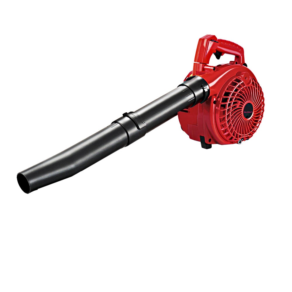 Giantz 36CC Petrol Blower and Vacuum in orange and black, showcasing its design and features.