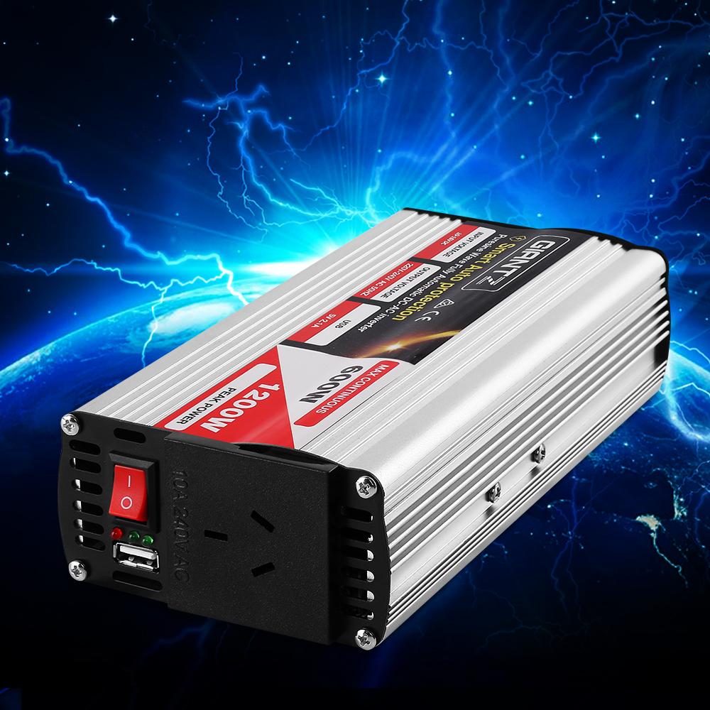Giantz 600W Pure Sine Wave DC-AC Power Inverter with dual 240V sockets and USB output, designed for powering sensitive electronics.