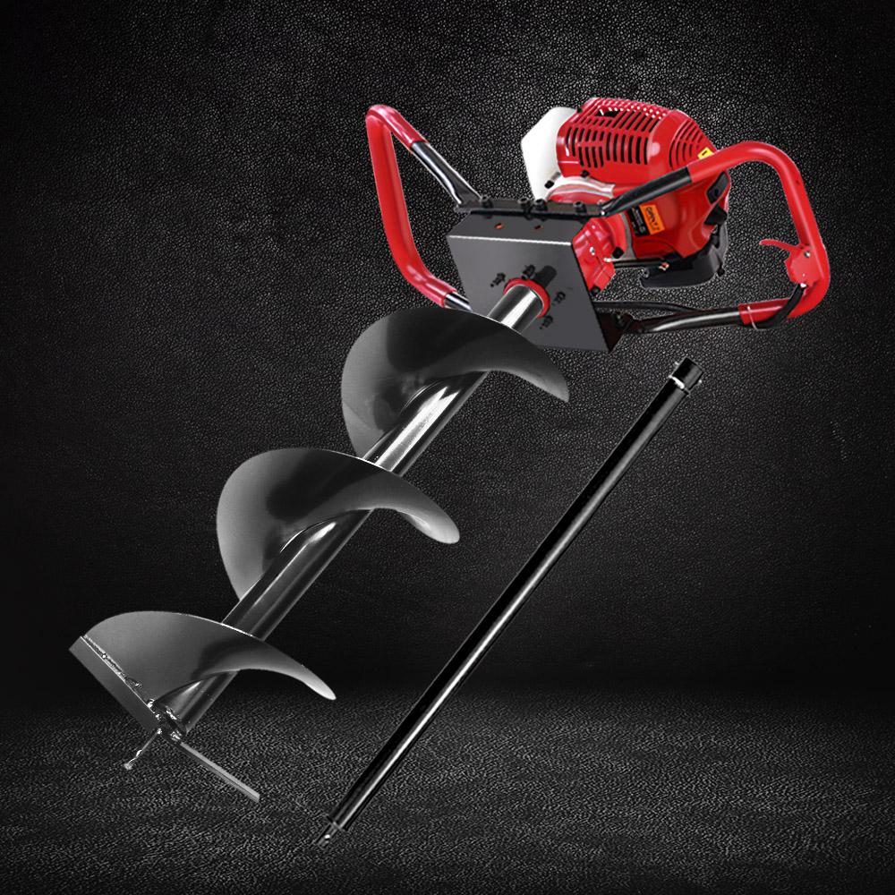 Giantz 66CC Post Hole Digger with petrol engine and auger, designed for efficient deep hole digging.