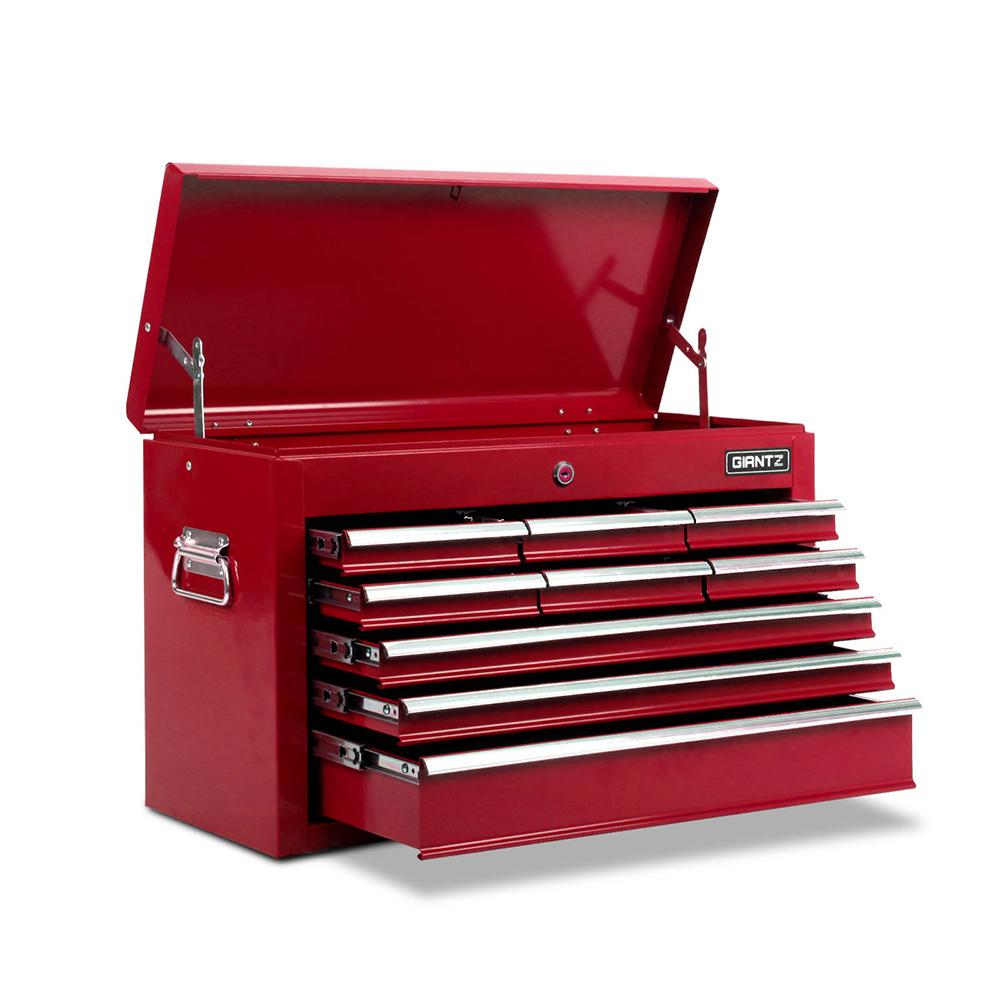 Giantz 9 Drawer Mechanic Tool Box in Red, featuring multiple drawers and a sturdy design for tool organization.