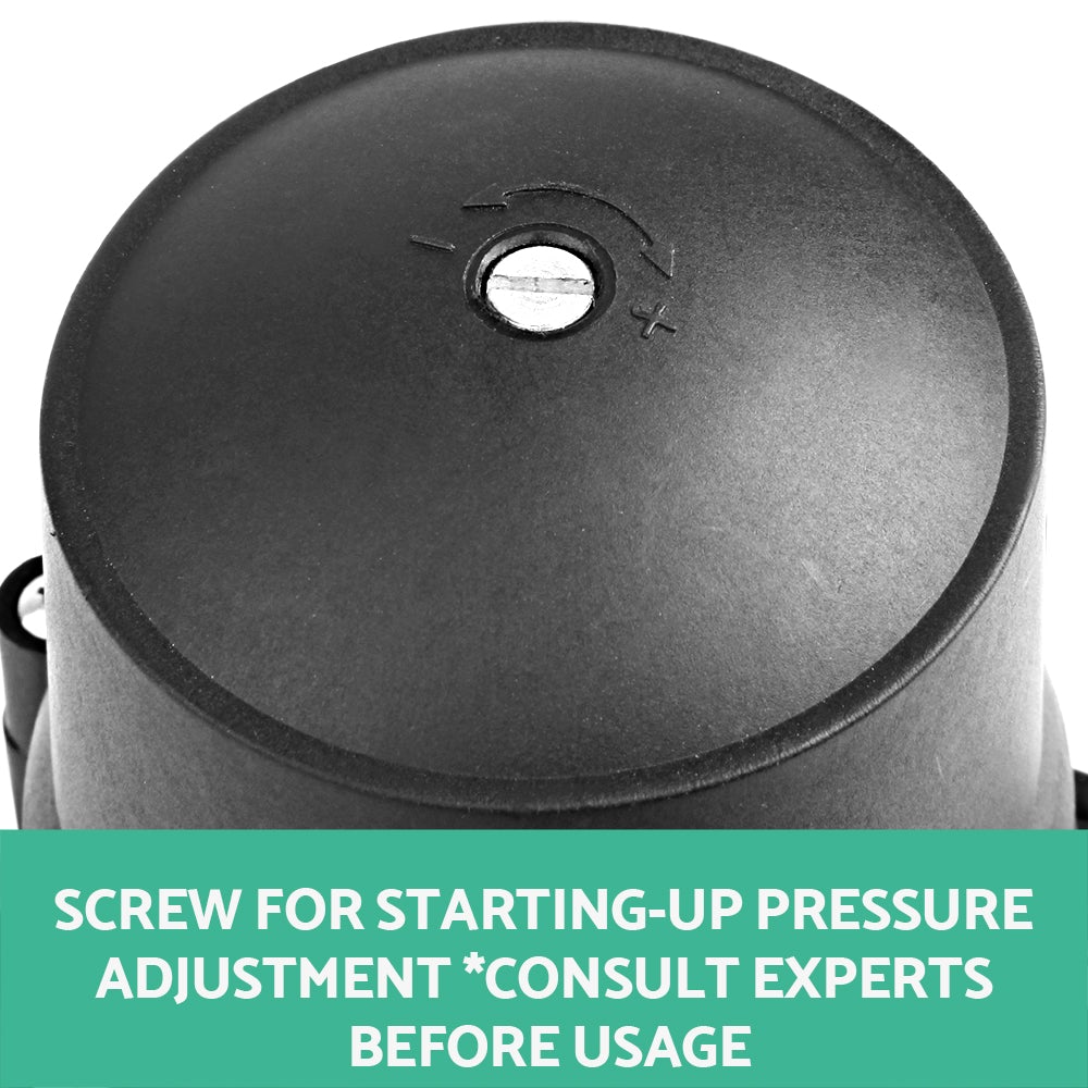 Giantz Adjustable Automatic Electronic Water Pump Controller in black, showcasing its compact design and digital interface.