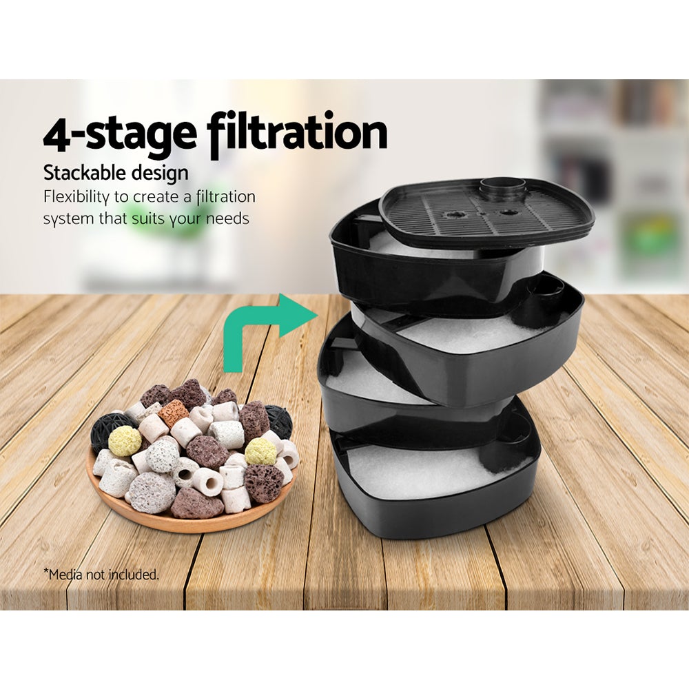 Giantz Aquarium External Canister Filter with hoses and pipes, designed for efficient water filtration in aquariums.