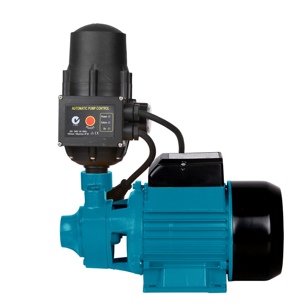 Giantz Auto Peripheral Pump QB80 with brass impeller and pump controller for clean water irrigation.