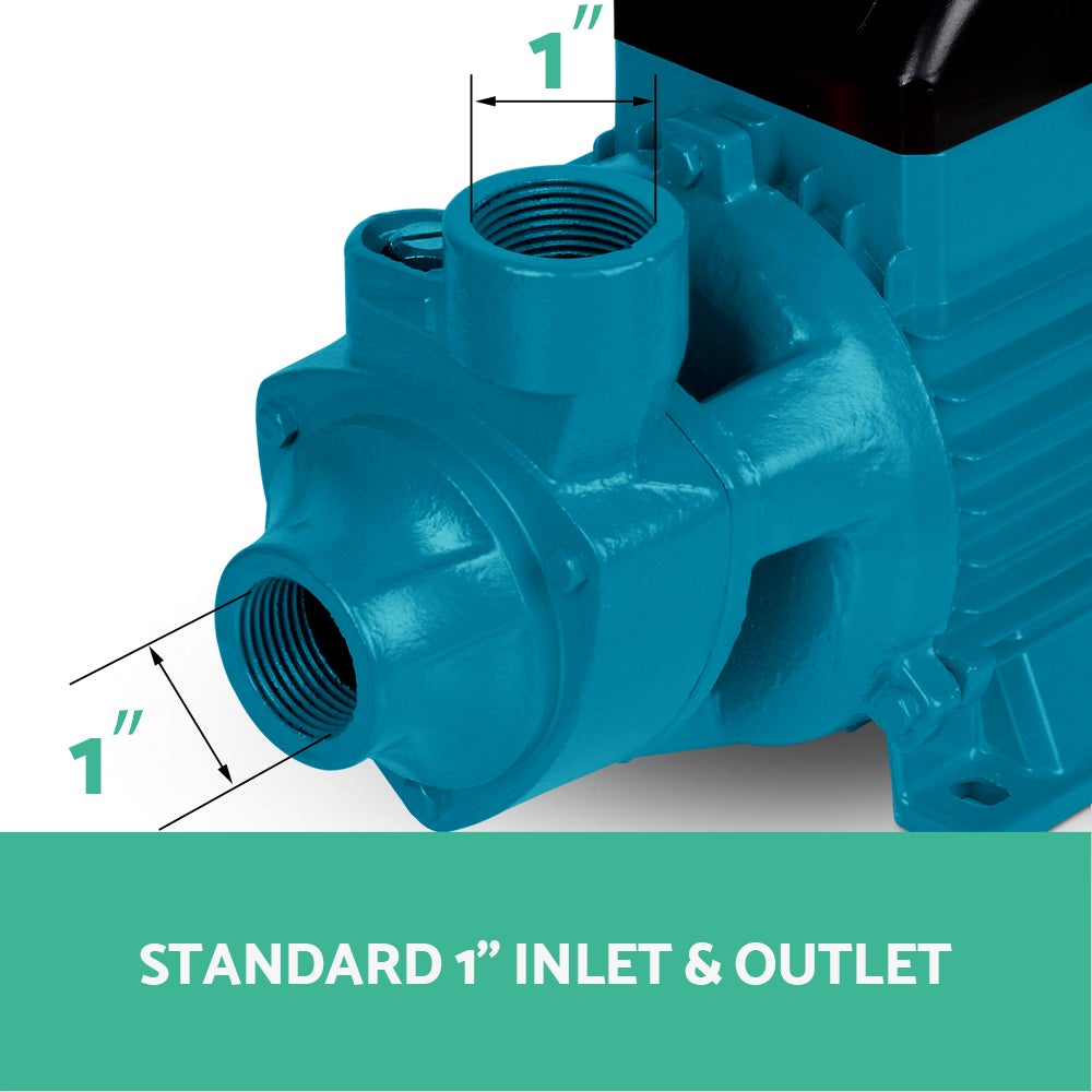 Giantz Auto Peripheral Pump QB80 with brass impeller and pump controller for clean water irrigation.