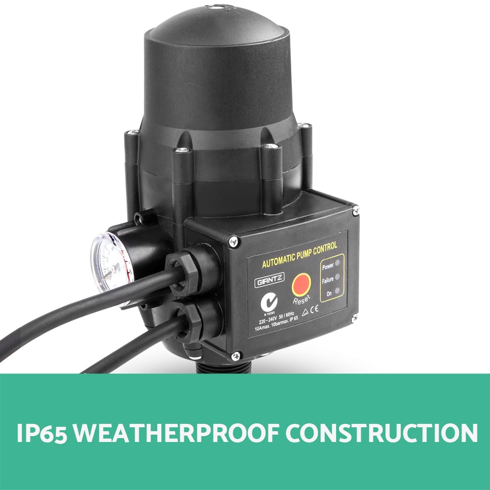 Giantz Auto Peripheral Pump QB80 with brass impeller and pump controller for clean water irrigation.