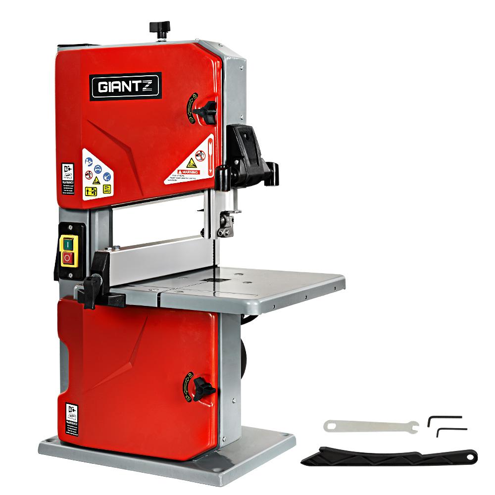 Giantz Bandsaw with LED lamps and adjustable table for wood cutting.