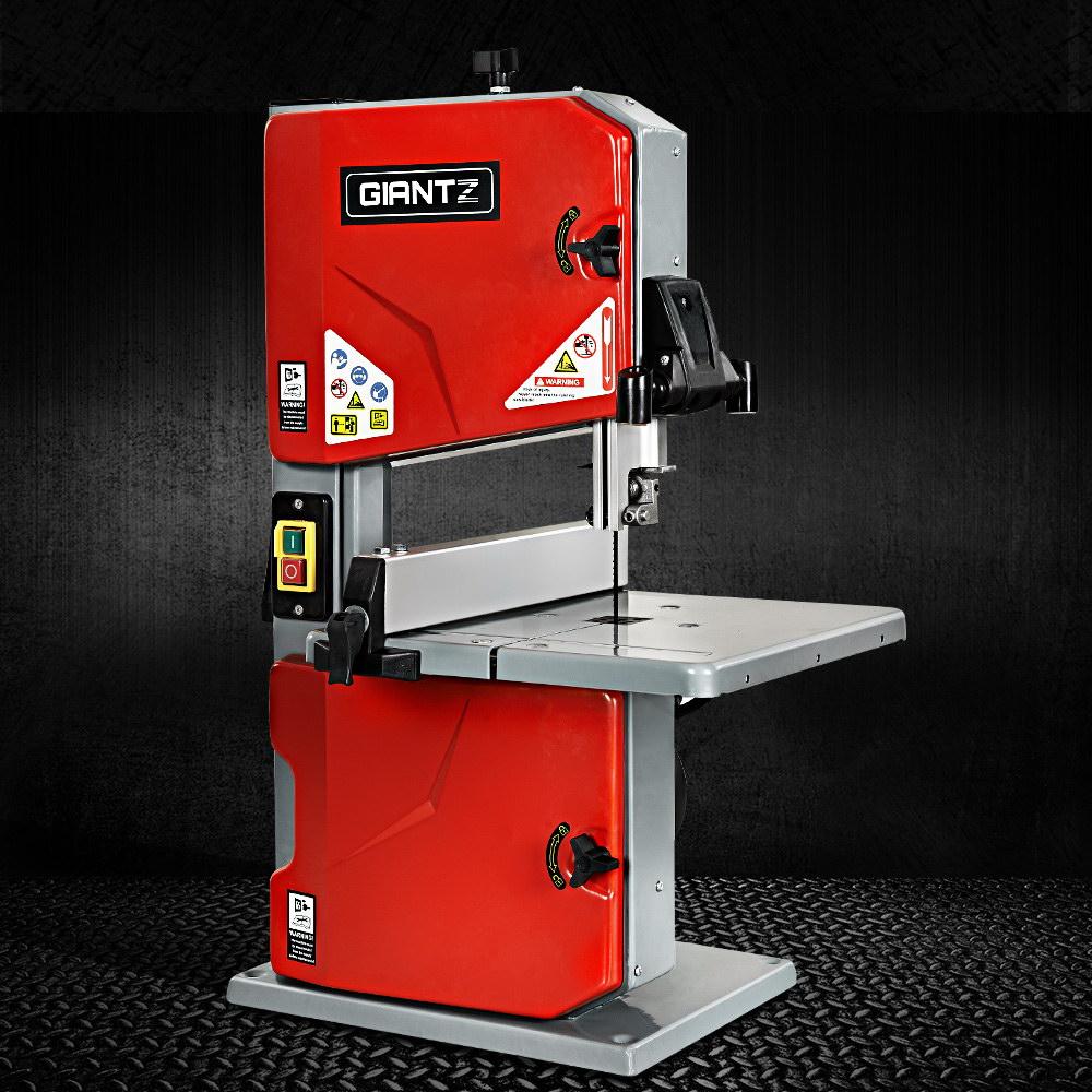 Giantz Bandsaw with LED lamps and adjustable table for wood cutting.