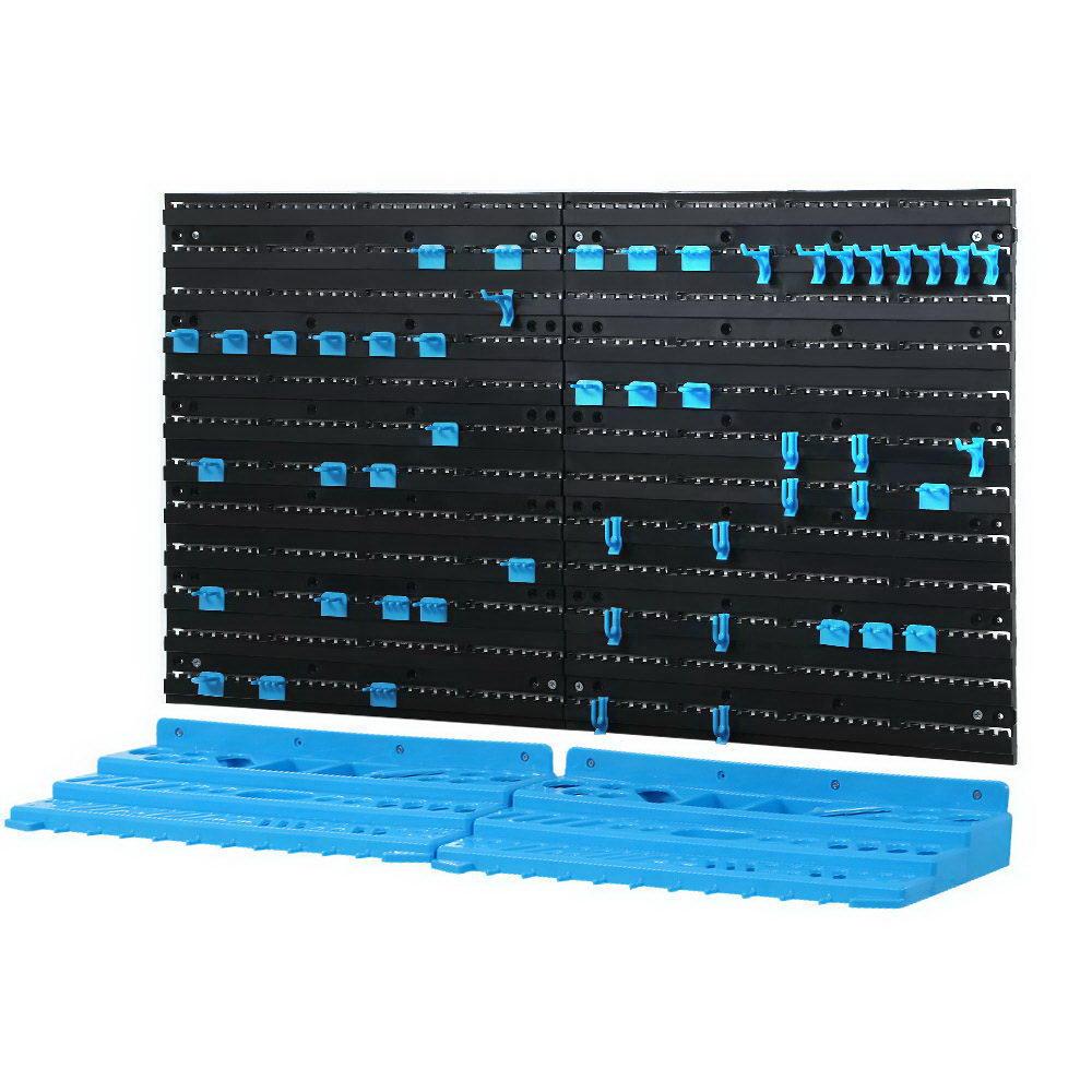 Giantz Spanner Holder Wrench Bin Rack with tools organized on peg boards, showcasing its durable design and adjustable layout.