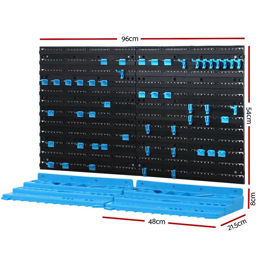 Giantz Spanner Holder Wrench Bin Rack with tools organized on peg boards, showcasing its durable design and adjustable layout.