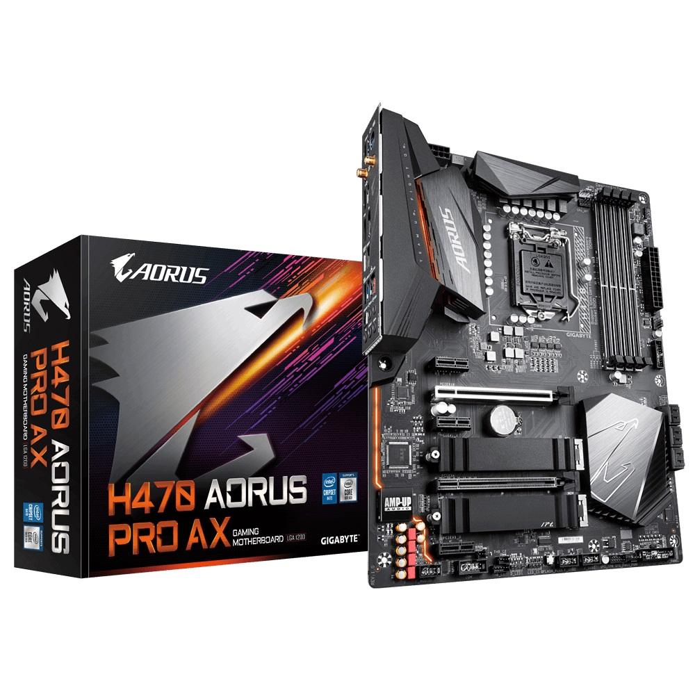 GIGABYTE H470 AORUS PRO AX ATX Motherboard showcasing its advanced features and design.