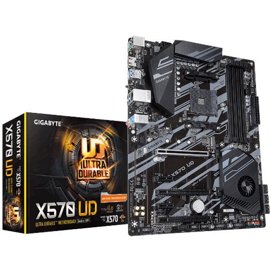 GIGABYTE X570 UD Ryzen AM4 ATX Motherboard showcasing its advanced features and design.