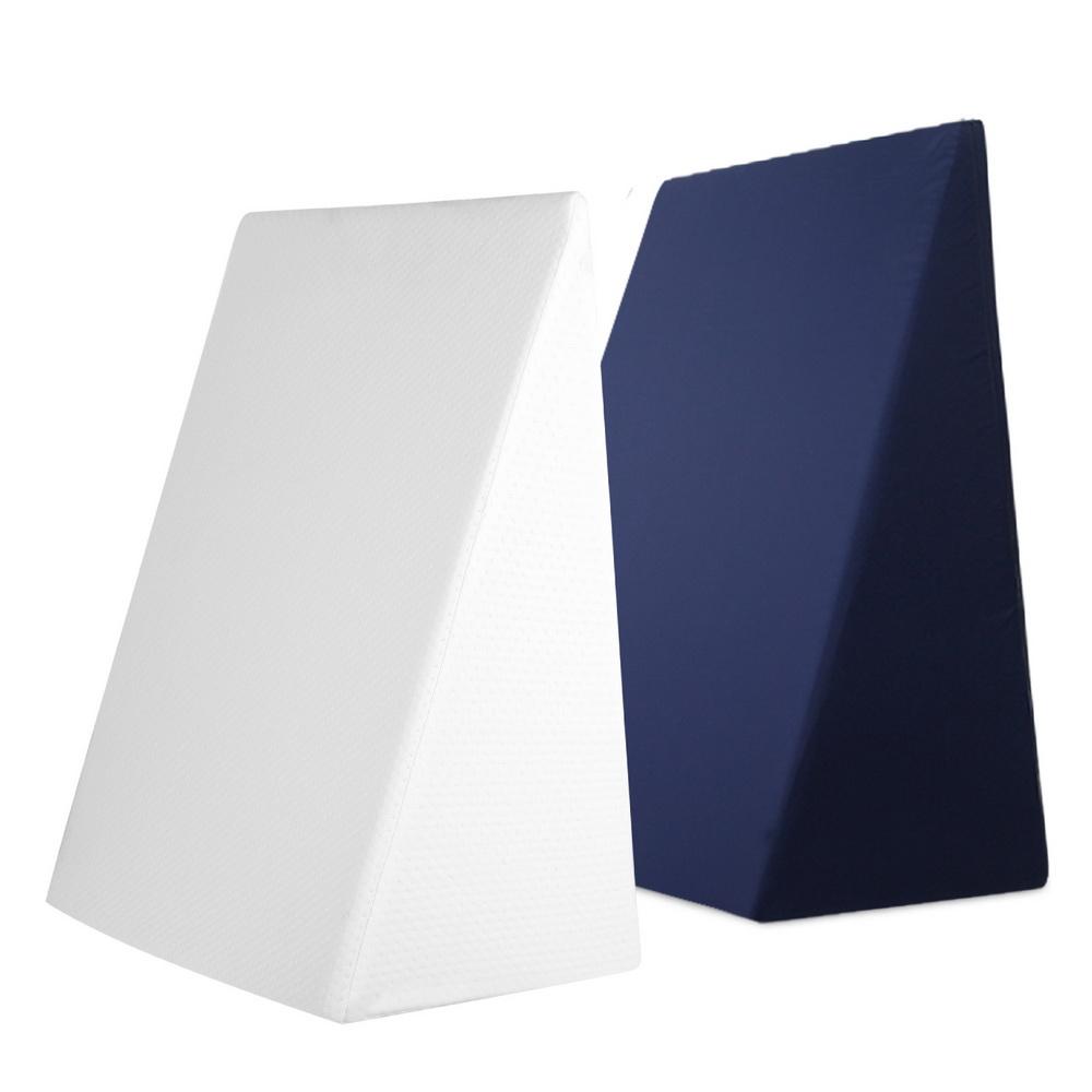 Giselle Bedding 2X Memory Foam Wedge Pillow with cool gel layer, designed for neck and back support, featuring a waterproof removable cover.
