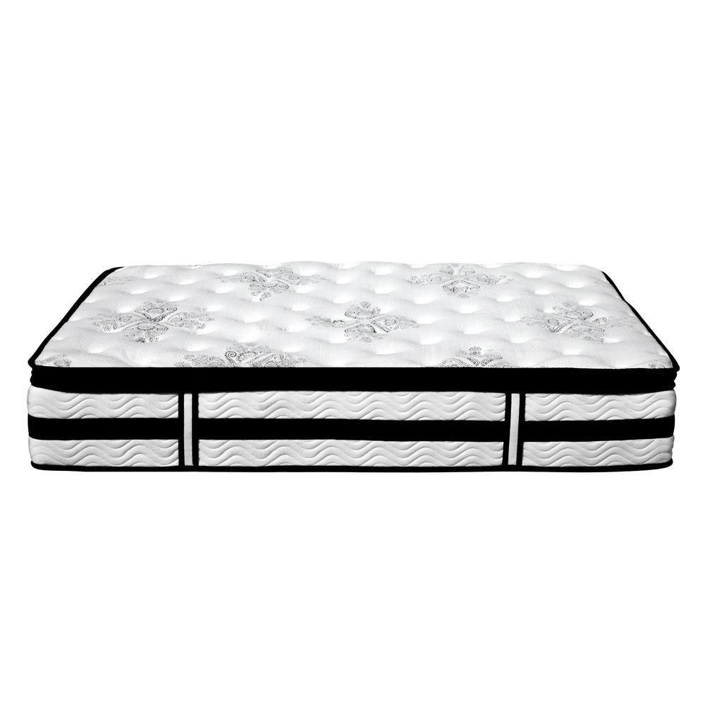 Giselle Bedding Algarve Euro Top Pocket Spring Mattress, 34cm thick, showcasing plush Euro Top padding and luxury knitted jacquard fabric.