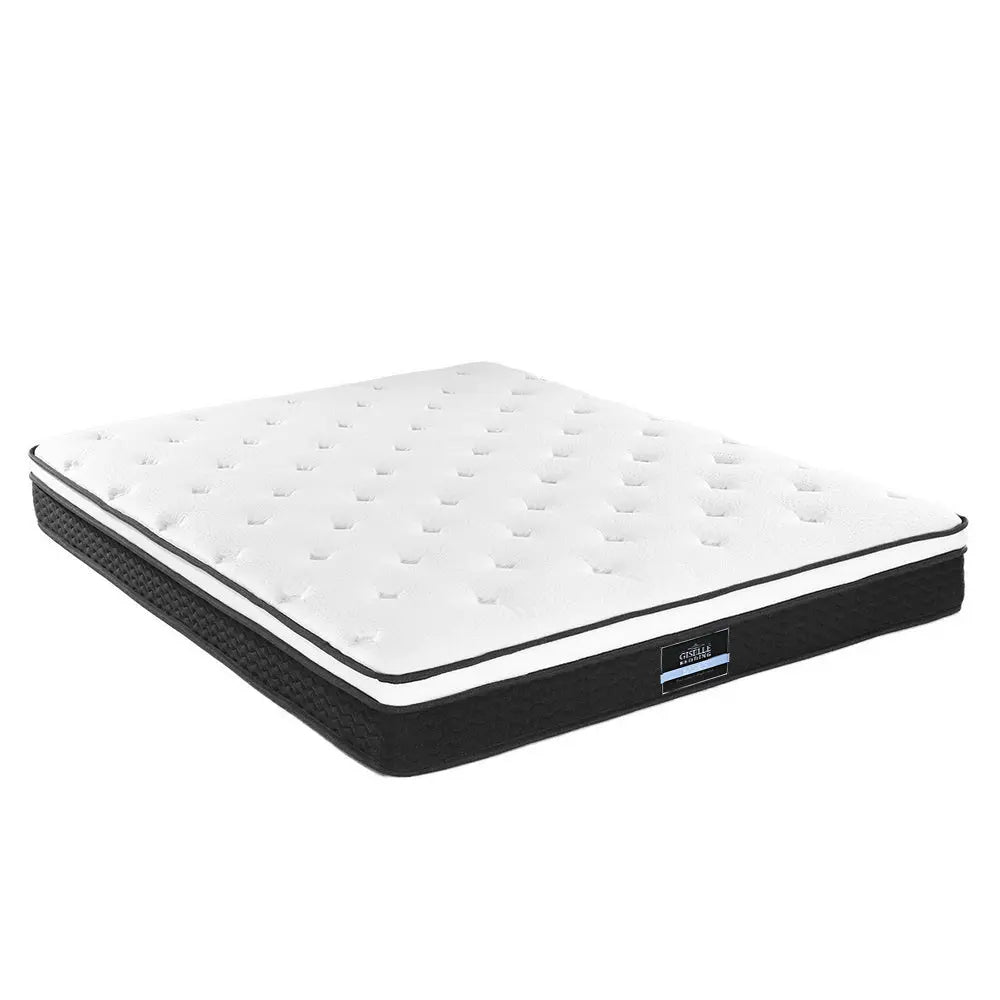 Giselle Bedding Bonita Euro Top Bonnell Spring Mattress, 21cm thick, featuring luxurious polyester fabric and a stable Bonnell spring core.