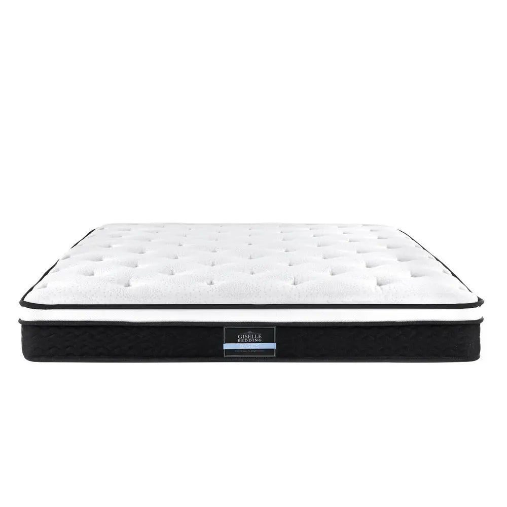 Giselle Bedding Bonita Euro Top Bonnell Spring Mattress, 21cm thick, featuring luxurious polyester fabric and a stable Bonnell spring core.