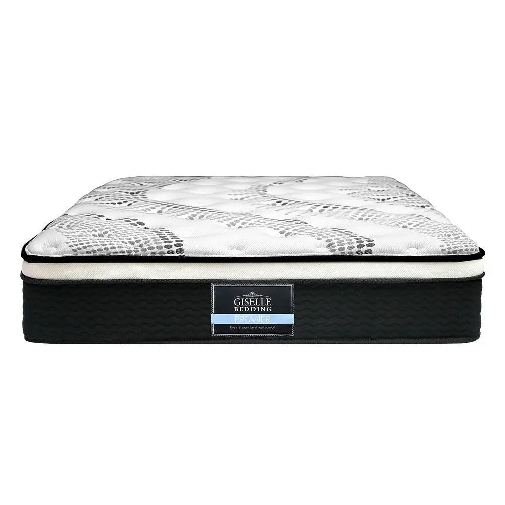 Giselle Bedding Como Euro Top Pocket Spring Mattress showcasing plush Euro top padding and luxury jacquard fabric.