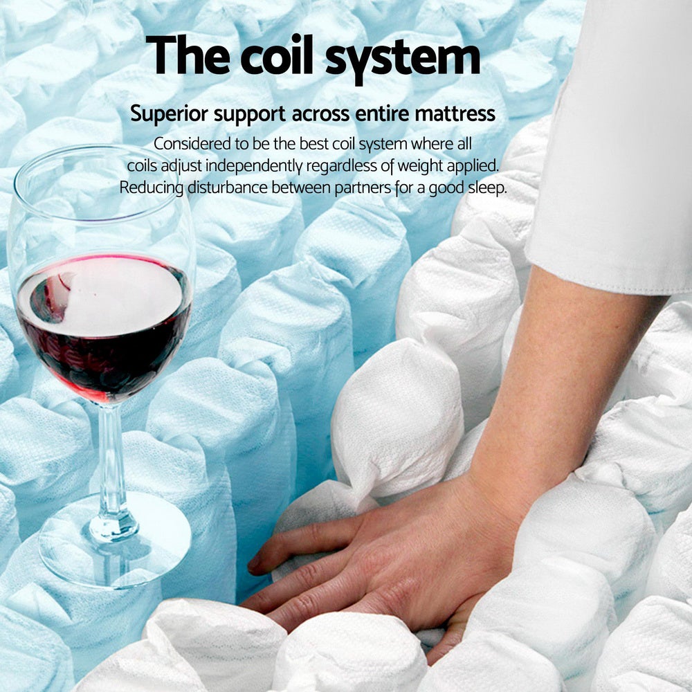 Giselle Bedding Devon Euro Top Pocket Spring Mattress, 31cm thick, featuring plush Euro Top padding and a luxurious knitted jacquard fabric.