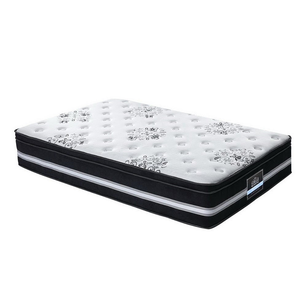 Giselle Bedding Donegal Euro Top Cool Gel Pocket Spring Mattress showcasing its plush Euro Top padding and premium Belgium knitted fabric.
