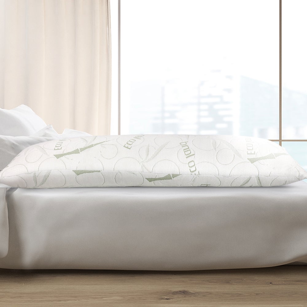 Giselle Bedding Full Body Memory Foam Pillow with bamboo fabric cover, showcasing its full length and plush design for ultimate comfort.