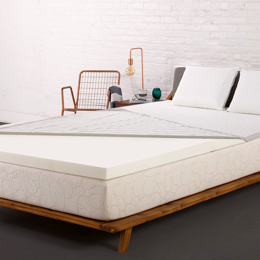 Giselle Bedding Memory Foam Mattress Topper in King size, showcasing its 8cm thickness and removable jacquard cover.