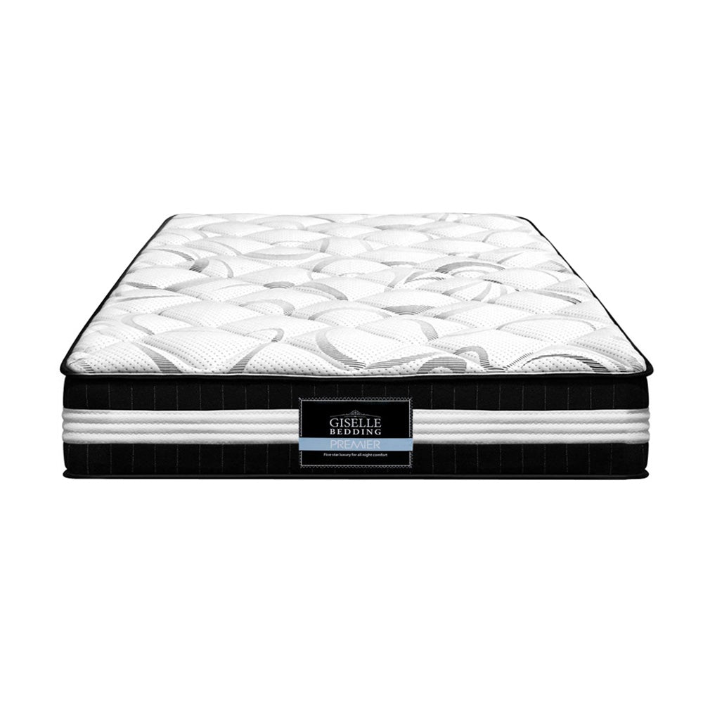 Giselle Bedding Mykonos Euro Top Pocket Spring Mattress, 30cm thick, featuring premium Belgium knitted fabric and independent pocket springs.