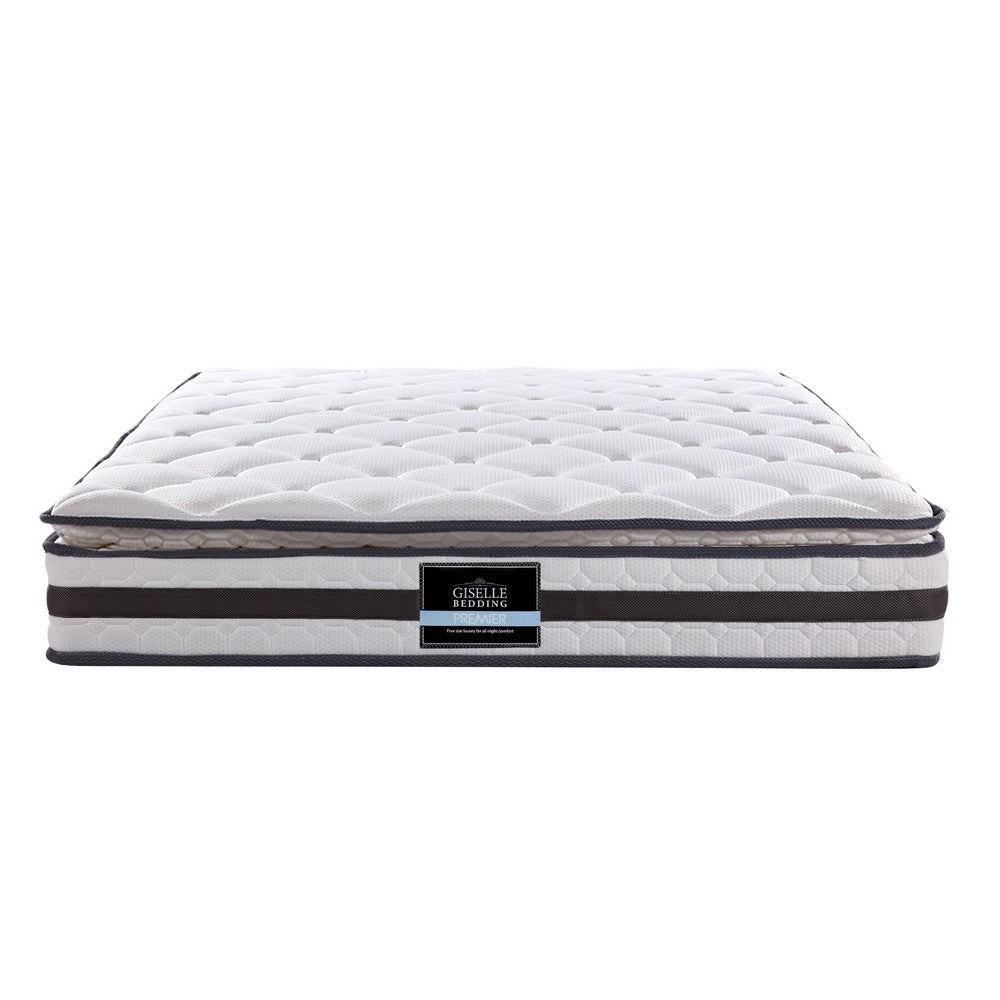 Giselle Bedding Normay Bonnell Spring Mattress, 21cm thick, double size with a luxurious pillow top and breathable fabric.